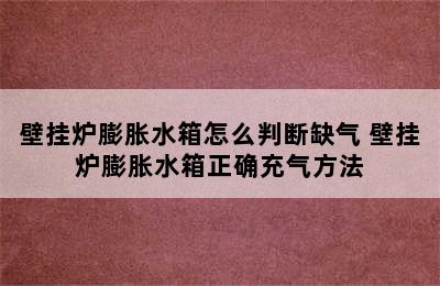 壁挂炉膨胀水箱怎么判断缺气 壁挂炉膨胀水箱正确充气方法